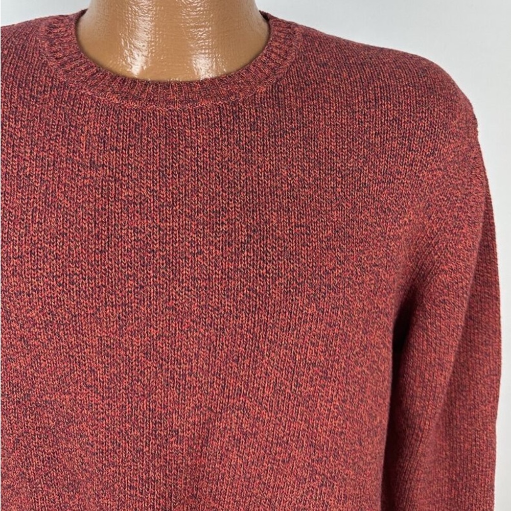 ZARA MAN Red Ochre Pullover Sweater XL Tight Fit Earth Tone Crewneck Cotton Knit